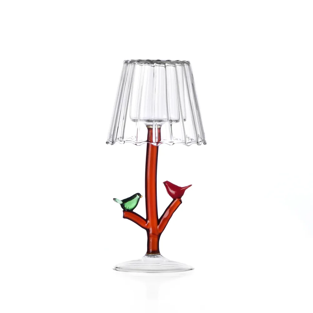 Ichendorf Milano Woodland Portacandela Tealight Uccellini Vetro Borosilicato