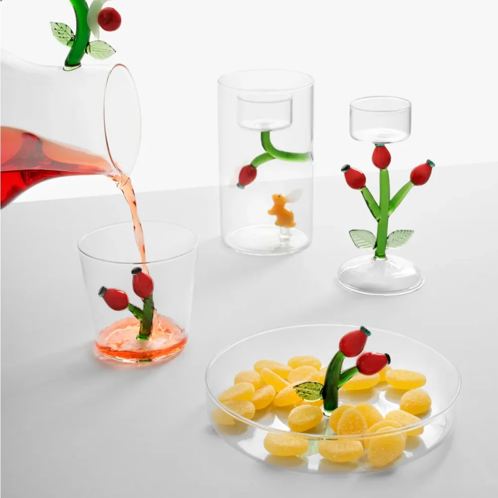 Ichendorf Milano Woodland Tales Tealight Bacche e Coniglio Vetro Borosilicato