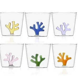Ichendorf Set 6 Bicchieri da Acqua Vetro Decorato Coral Reef Corallo