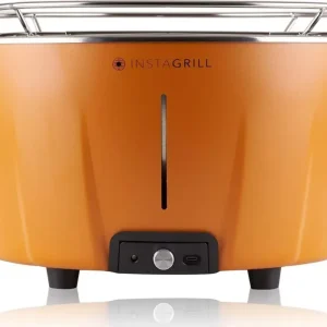 Instagrill Barbecue Arancio Power Bank Inclusa + Carbone Vegetale 2,5 Kg E Bio Etanolo 500ml Classe Srl