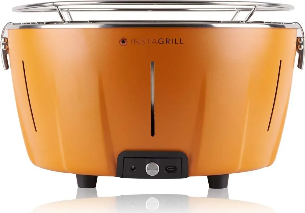 Instagrill Barbecue Arancio Power Bank Inclusa + Carbone Vegetale 2,5 Kg E Bio Etanolo 500ml Classe Srl