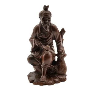 Intaglio del legno, statua cinese vintage