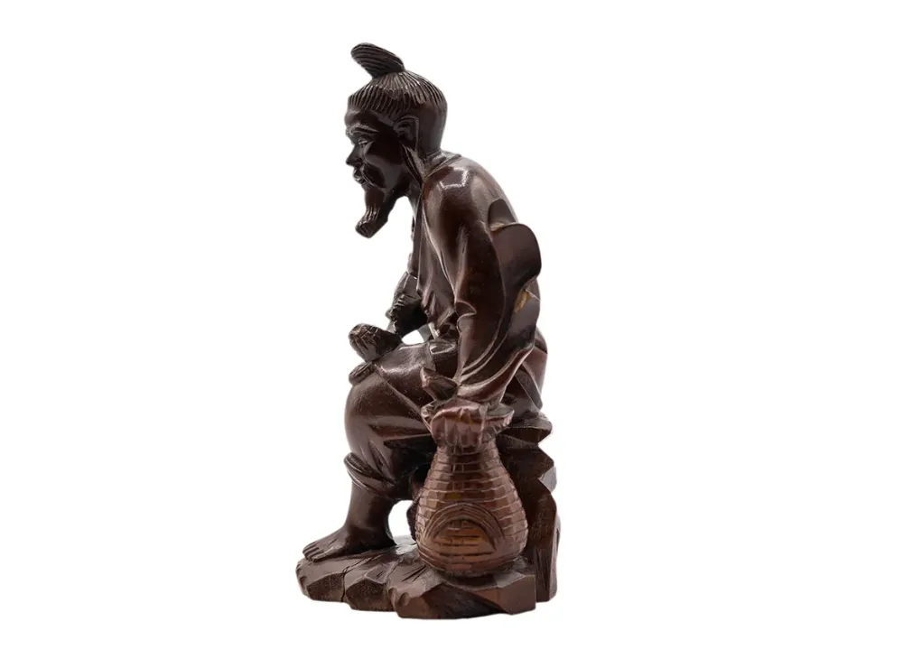 Intaglio del legno, statua cinese vintage