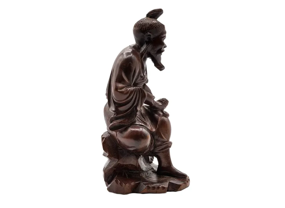 Intaglio del legno, statua cinese vintage