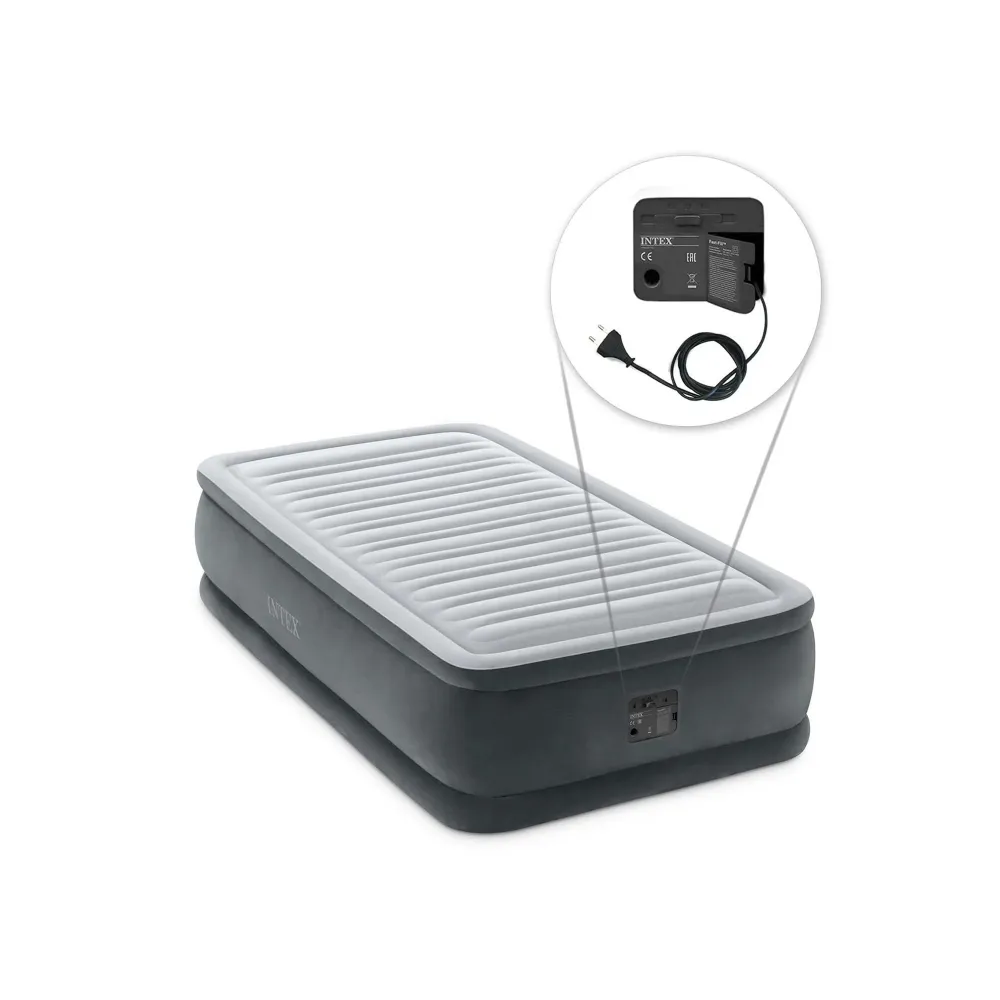 Intex 64412 Materasso Comfort Plush Elevated Dura Beam Tecnologia Fiber Tech Singolo Cm 99x191x46