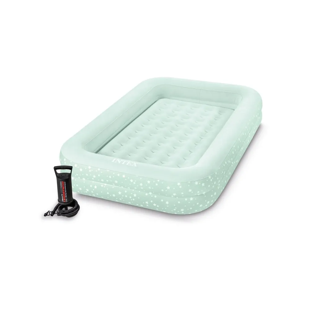 Intex 66810NP Materasso Gonfiabile Baby con Pompa Manuale Inclusa Cm 107x168x25