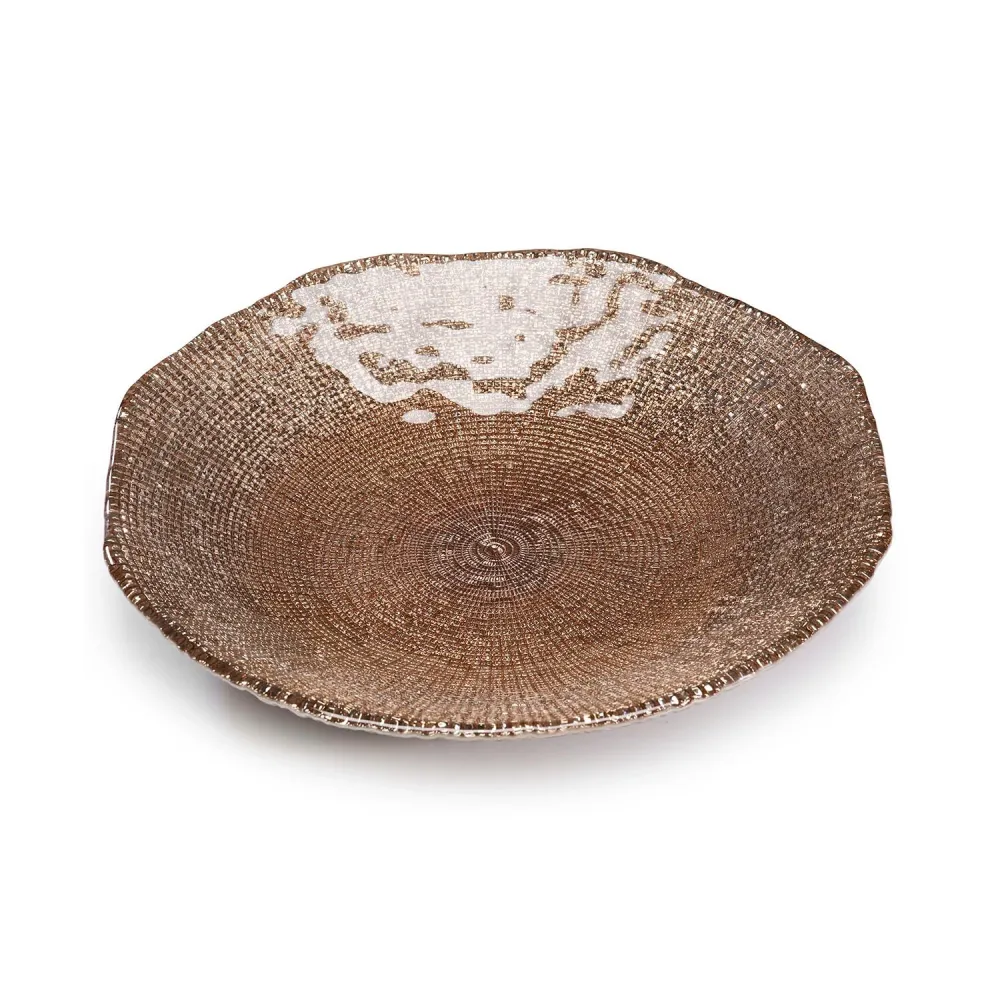 IVV Centrotavola Diamanté Cromo D33 cm Vetro Nocciola