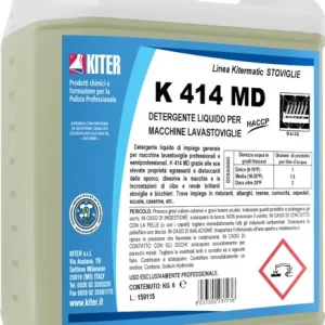 K414 MD Detergente liquido per macchine lavastoviglie di impiego generale