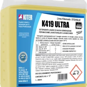 K419 ULTRA Detergente liquido di nuova generazione per macchine lavastoviglie e lavabicchieri