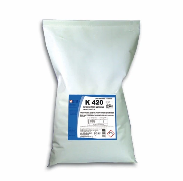 K420 Detergente polvere clorattivo per macchine lavastoviglie professionali