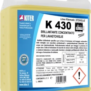 K430 Brillantante concentrato per la fase di risciacquo del lavaggio meccanico delle stoviglie