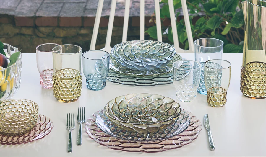 Kartell Jellies Family | Bicchieri Acqua Verde Set 4 pezzi