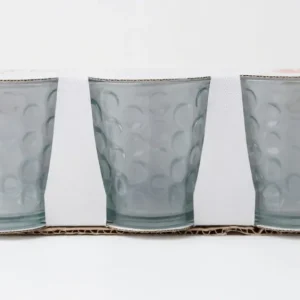 Kasaviva Vision Set 3 Bicchieri Vetro 290 ml | Design Circles con Texture Rilievo | Ideali per Acqua e Bibite | Lavabili L...