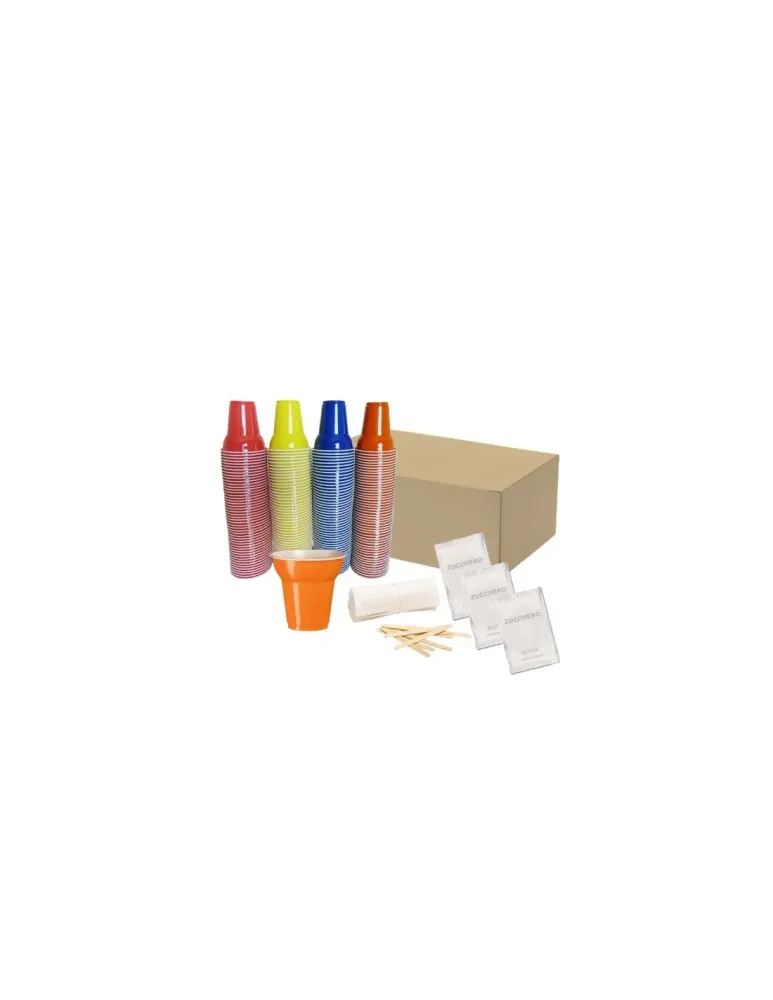 Kit Bicchieri-Palette-Zucchero Accessori 100 BICCHIERI COLORATI