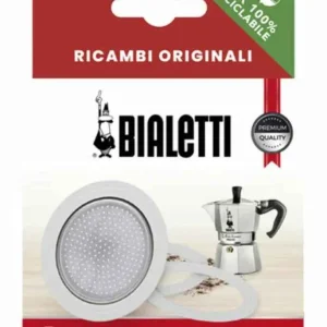 Kit tre guarnizioni più piastra per moka nove tazze originale Bialetti 0800035