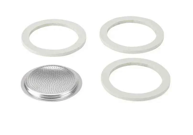Kit tre guarnizioni più piastra per moka una tazza originale Bialetti 0800031