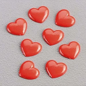 KNORR PRANDELL - 12 PEZZI - CUORI DI PLASTICA DECORATIVI 1CM - COLORE ROSSO