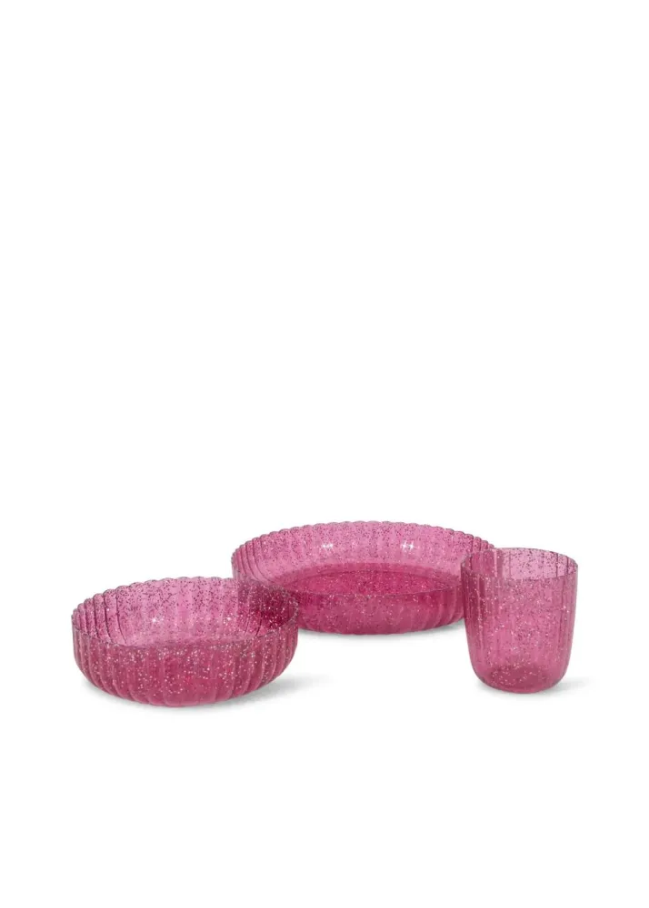 Konges Sløjd Set di stoviglie Glitter Sprakling Sangria 3 pezzi