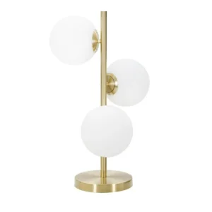 Lampada da Tavolo Minimalista con 3 Sfere Vetro Bianco opalino Design Elegante per Illuminare e Decorare Spazi Interni Ada...
