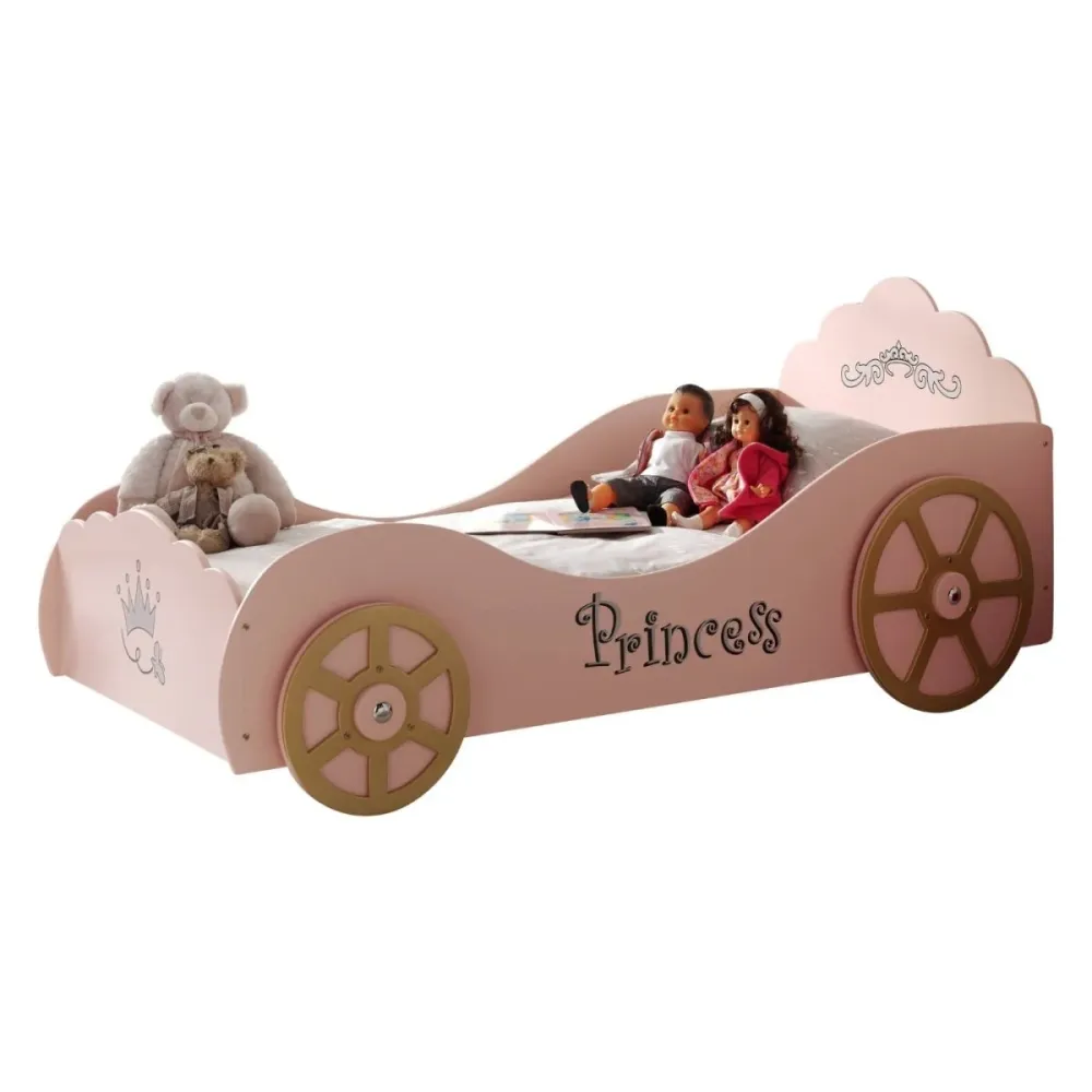 Letto Auto Principessa Pinky Con Materasso 90 X 200 Cm
