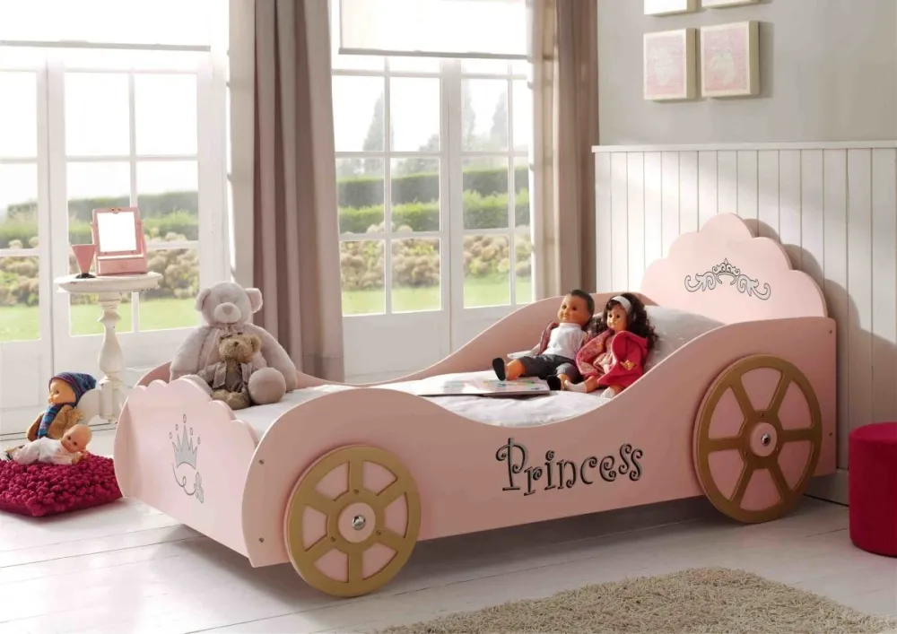 Letto Auto Principessa Pinky Con Materasso 90 X 200 Cm