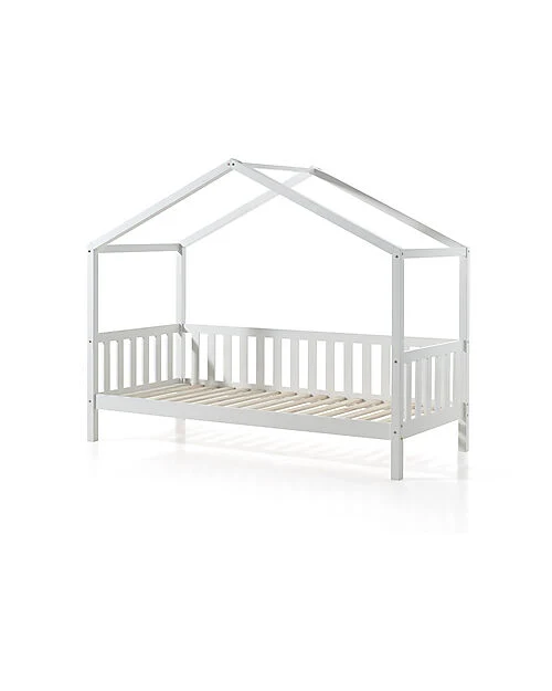 Letto Dallas - Bianco - 90 x 200 cm - Sponde su 3 Lati - con Doghe Inc Vipack