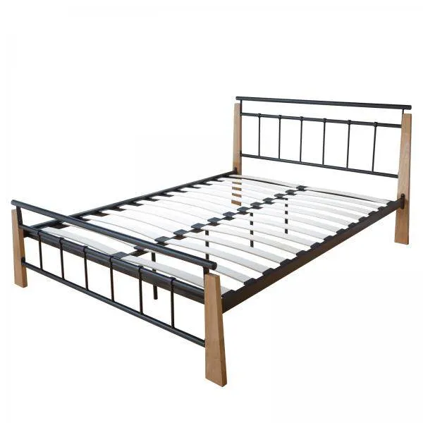 Letto metallo 160x200cm struttura letto matrimoniale 5072 nero