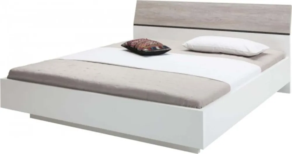 Letto moderno matrimoniale gelosia struttura telaio gessato e bianco con spalliera