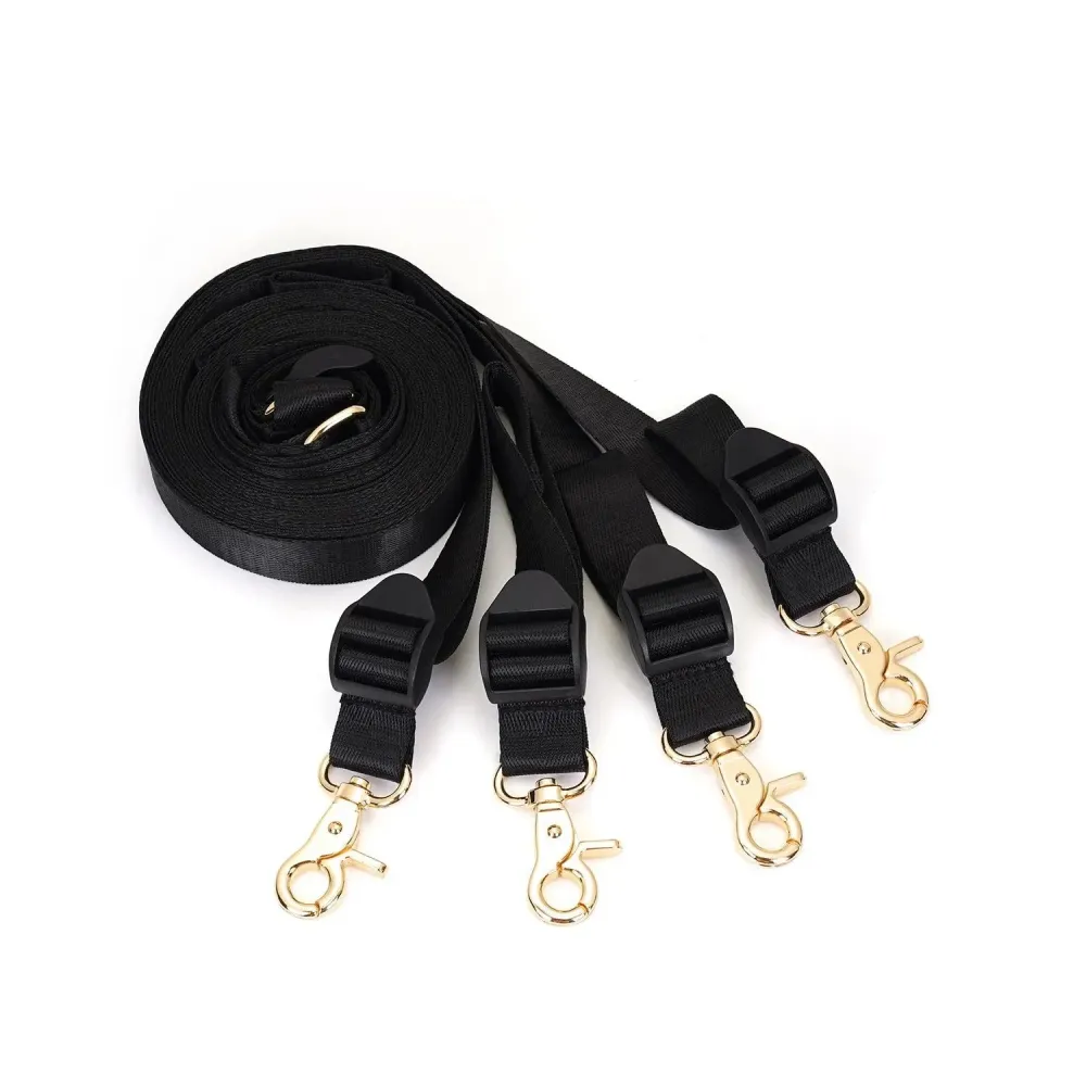 Liebe Seele - Sistema di bondage di lusso sotto il materasso con quattro clip dorate - Completamente regolabile