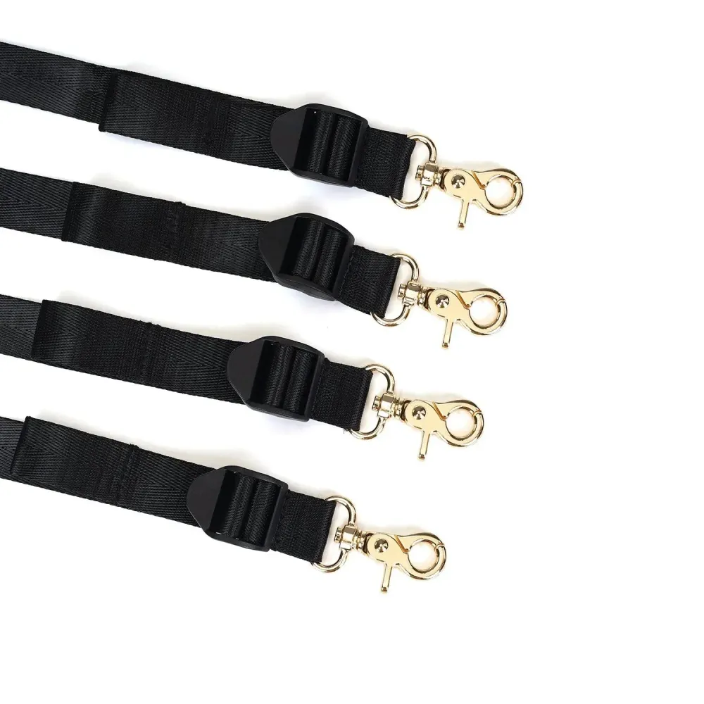 Liebe Seele - Sistema di bondage di lusso sotto il materasso con quattro clip dorate - Completamente regolabile