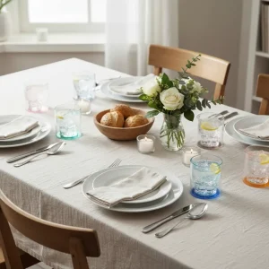 WD Lifestyle - Set 6 Bicchieri Vetro con Scritta Decorativa e Fondo Colorato