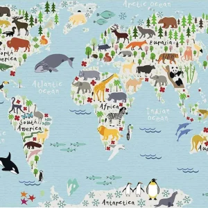 Little Nice Thing Cuscino Mappamondo 58 x 78 cm