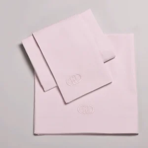 LIUJO Set Lenzuola 3pz Carrozzina OVAL RICAMATO - BL599B - colore rosa 90