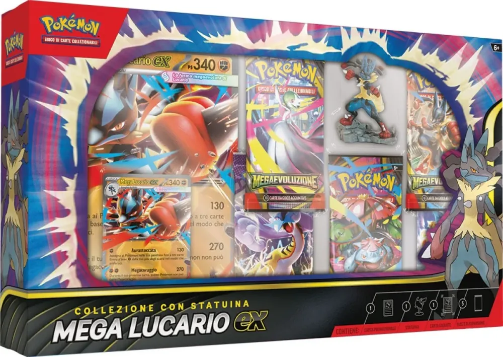 Lucario Pokémon - Collezione con Statuina Mega - EX (ITA)