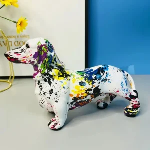 Macchia statua cane bassotto 13 cm