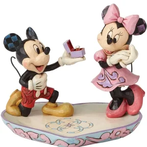 Magical Moment Statuetta di Mickey Mouse che propone il matrimonio Minnie Mouse con motivo cuore, di Jim Shore