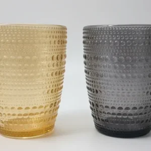 Mastro Bianco Dòtia Set 6 Bicchieri Vetro Colorato | Texture Rilievo (Ispirazione Naturale) | Design Contemporaneo & Presa...