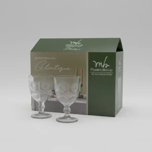 MastroBianco Set Bicchieri Glintique 6pz | Vetro 650ml | Design Elegante Scintillante | Per Acqua, Bibite, Long Drink, Coc...