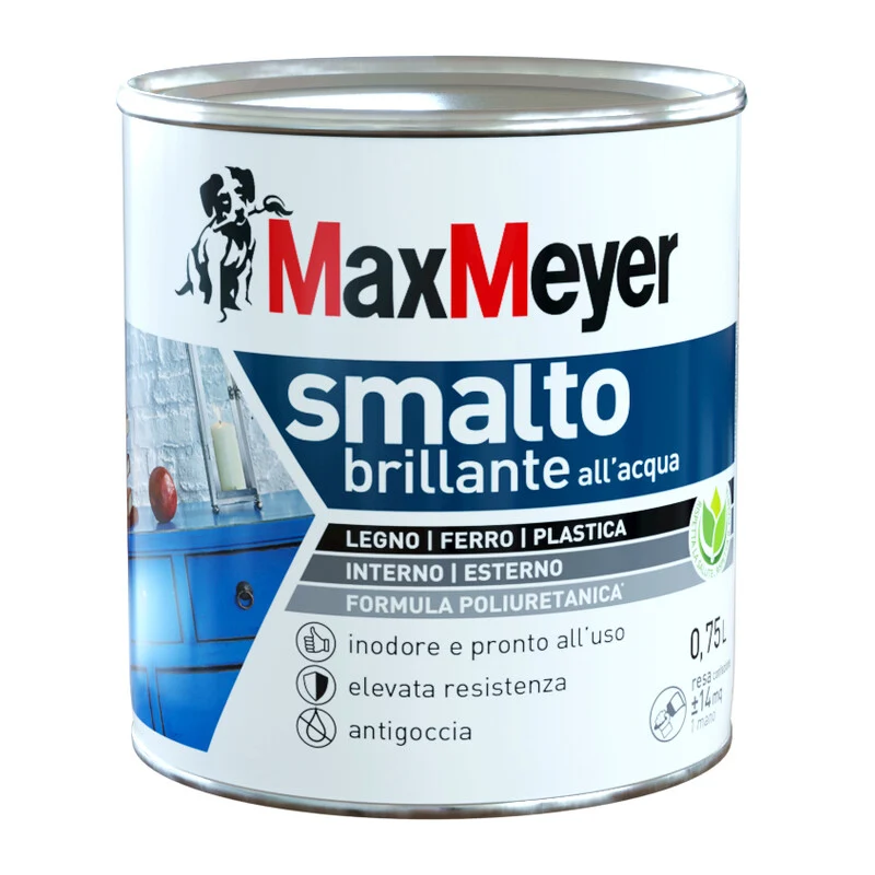 Max Smalto Allacqua Poliuretanico Brillante Lt.0,750 Cioccolato- 1,0 Pz