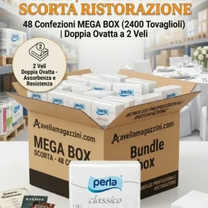 Maxi Bundle Tovaglioli Perla 33x33 cm | 2400 Pezzi (48 Conf.) | Doppia Ovatta 2 Veli | Fornitura Professionale per Ristora...