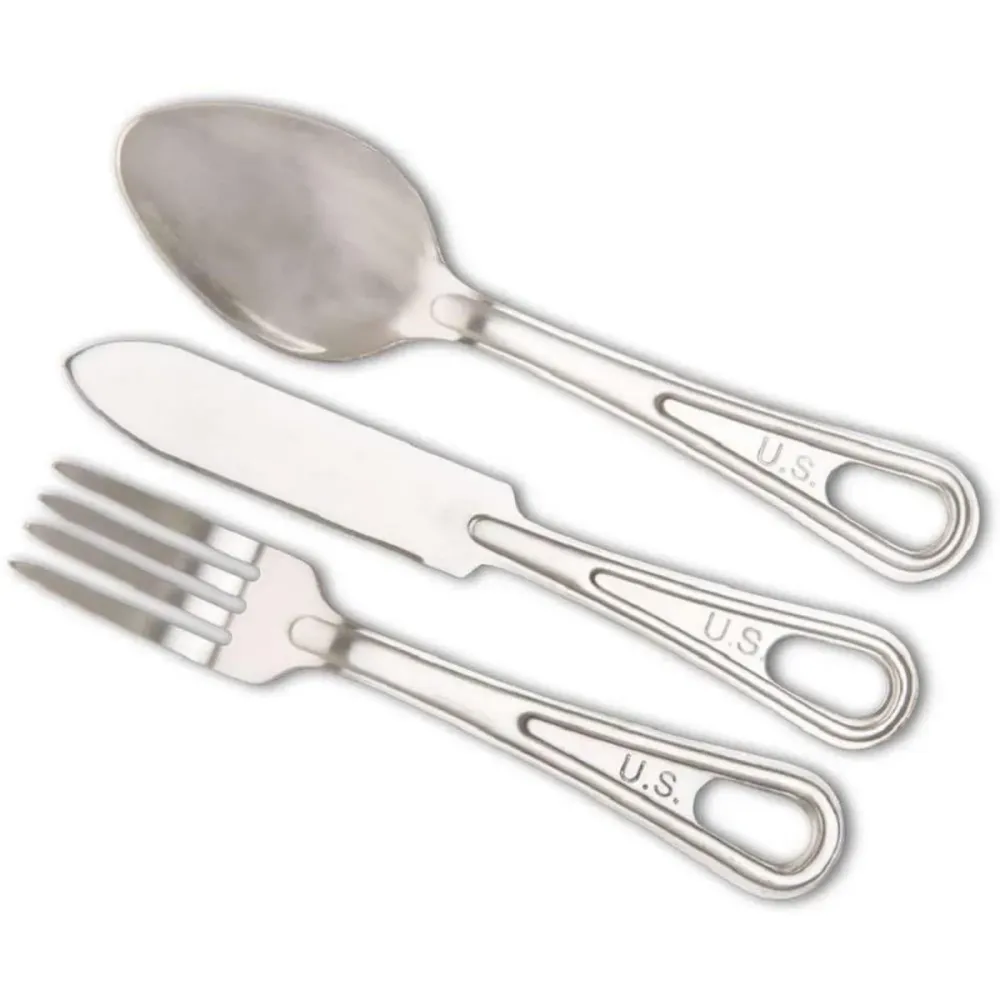 Mil-Tec Brand U.S. Style Military Posate imposta le stoviglie acciaio inossidabile da esterno
