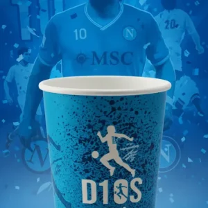 Movida Bicchieri di Carta D10S Limited Edition 250cc | 50 Pezzi | Omaggio Maradona | Ideali per Feste Napoli e Argentina |...
