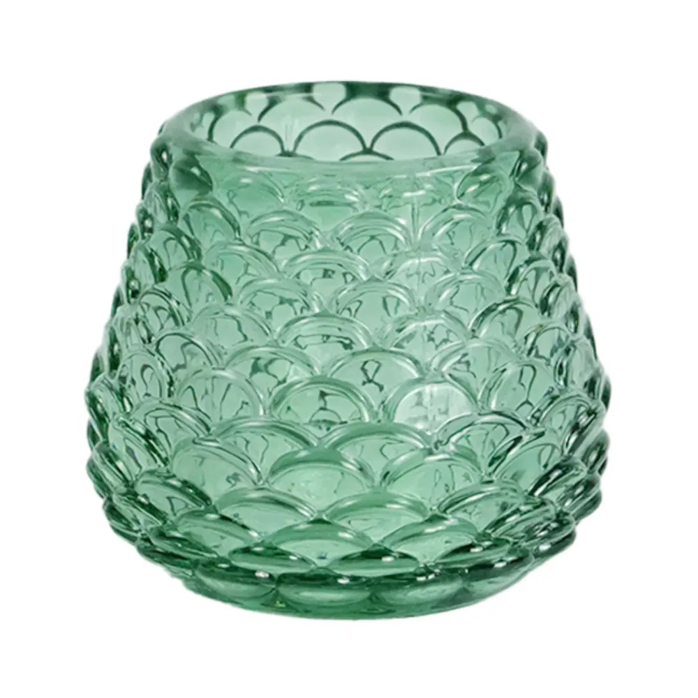 Naja portacandela vetro verde 7 cm