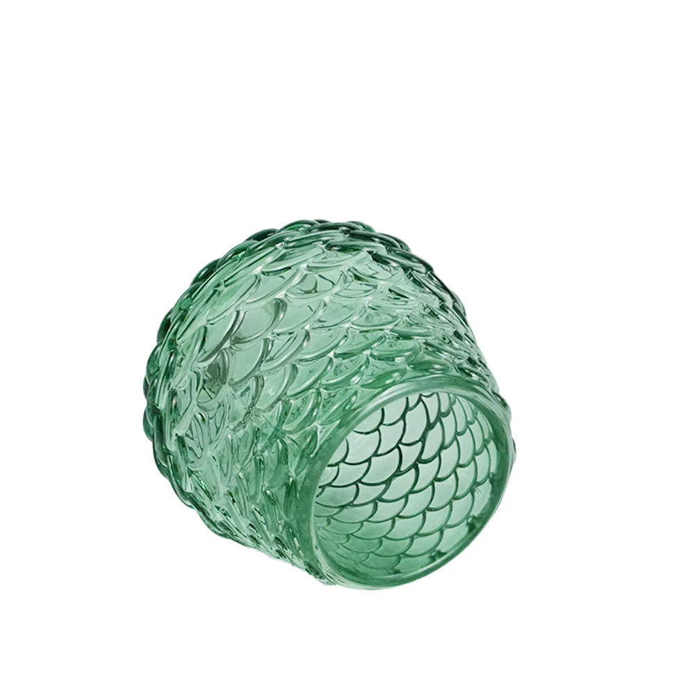 Naja portacandela vetro verde 7 cm