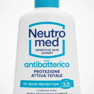Neutromed Detergente Intimo Antibatterico 200 ml – pH 3.5 con Clorexidina – Protezione Attiva 12h Anti-Odore per Ciclo, Gr...