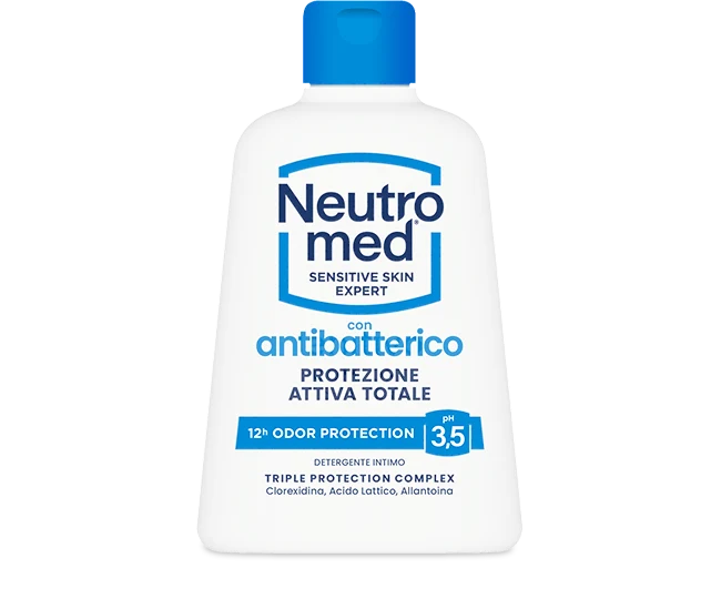 Neutromed Detergente Intimo Antibatterico 200 ml – pH 3.5 con Clorexidina – Protezione Attiva 12h Anti-Odore per Ciclo, Gr...