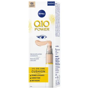 Nivea Q10 Power 3 1 Eye Care Cushion Light (4ml) – Correttore, Primer Levigante e Anti-Rughe con Coenzima Q10