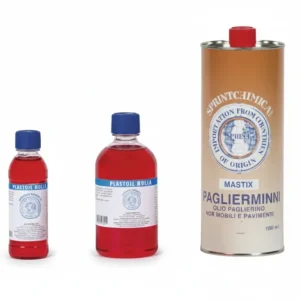 Olio Paglierino Rosso Per Mobili- - Lt.0,5 Colore Rosso - Flacone - 12 Pezzi