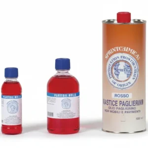 Olio Paglierino Rosso Per Mobili- - Lt.1 Colore Rosso - Lattina - 12 Pezzi