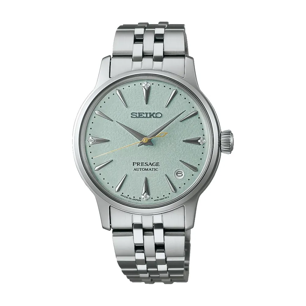 Orologio Seiko Presage Cocktail Frozen Mojito SRPL63J1 automatico donna diamanti 34 mm